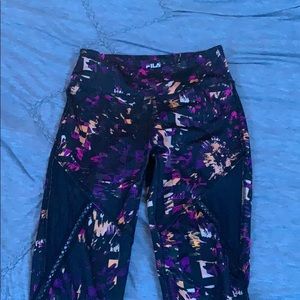 Fila Patterned Leggings With Mesh